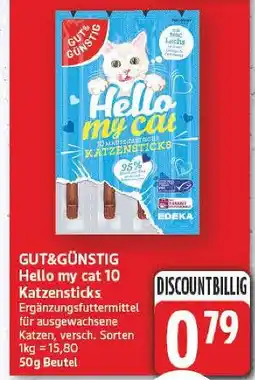 E-Center Gut&günstig hello my cat 10 katzensticks Angebot