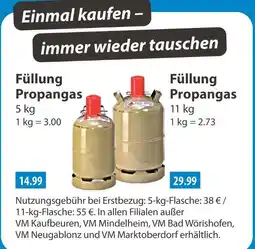 V Markt Füllung propangas 5 kg Angebot