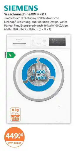 V Markt Siemens waschmaschine wm14n127 Angebot
