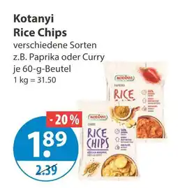 V Markt Kotanyi rice chips paprika Angebot
