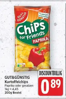 E-Center Gut&günstig chips for friends paprika Angebot
