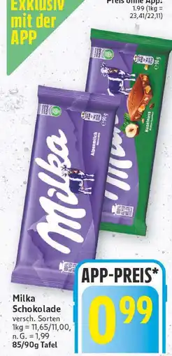 E-Center Milka schokolade alpenmilch Angebot