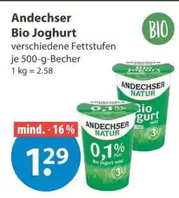 V Markt Andechser bio joghurt Angebot