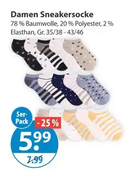 V Markt Damen sneakersocke Angebot