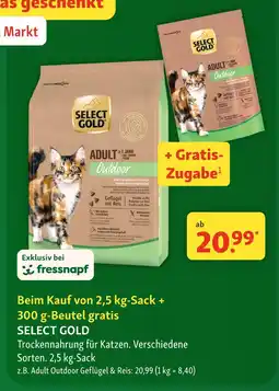 Fressnapf Select gold trockenfutter für katzen Angebot