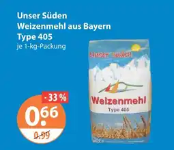 V Markt Unser süden weizenmehl type 405 Angebot