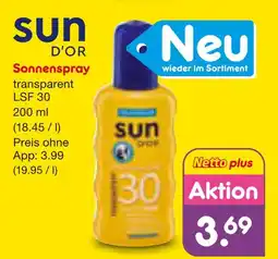 Netto Marken-Discount Sun d'or sonnenspray transparent lsf 30 Angebot