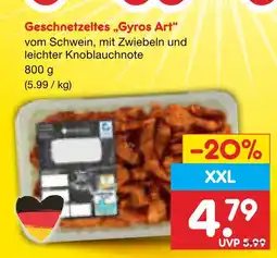 Netto Marken-Discount Geschnetzeltes 'gyros art' Angebot