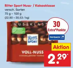Netto Marken-Discount Ritter sport nuss- / kakaoklasse Angebot