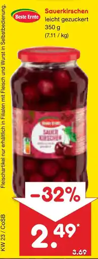 Netto Marken-Discount Beste ernte sauerkirschen leicht gezuckert Angebot