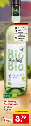 Netto Marken-Discount Biobio bio riesling qualitätswein Angebot