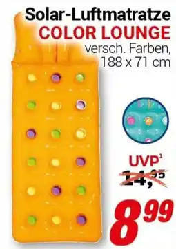 CENTERSHOP Solar-Luftmatratze COLOR LOUNGE Angebot