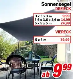 CENTERSHOP Sonnensegel DREIECK VIERECK Angebot