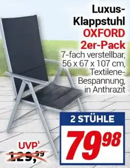 CENTERSHOP Luxus Klappstuhl OXFORD Angebot