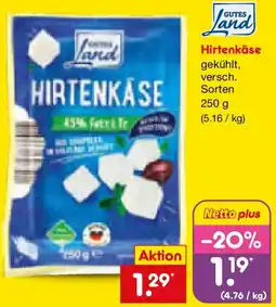 Netto Marken-Discount GUTES Land Hirtenkäse Angebot