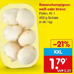 Netto Marken-Discount Riesenchampignon weiß oder braun Angebot