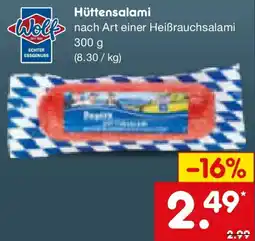 Netto Marken-Discount Wolf Hüttensalami Angebot