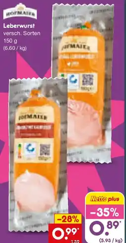 Netto Marken-Discount Hofmaier Leberwurst Angebot