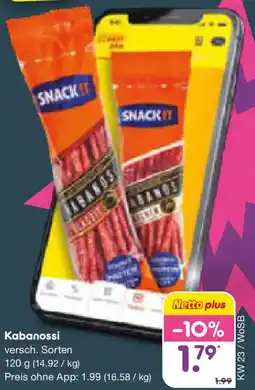 Netto Marken-Discount SNACK IT Kabanossi Angebot