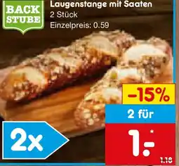 Netto Marken-Discount BACK STUBE Laugenstange mit Saaten Angebot