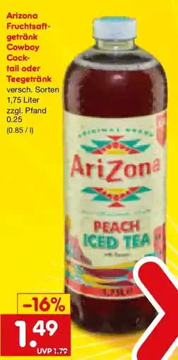 Netto Marken-Discount Arizona Fruchtsaftgetränk Cowboy Cocktail oder Teegetränk Angebot