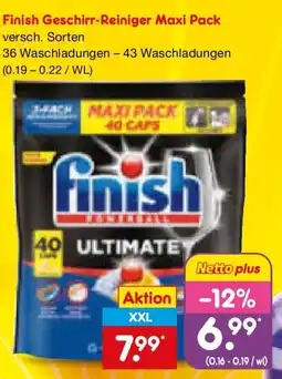 Netto Marken-Discount Finish Geschirr-Reiniger Maxi Pack Angebot