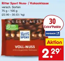 Netto Marken-Discount Ritter Sport Nuss- / Kakaoklasse Angebot