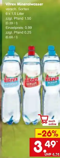 Netto Marken-Discount Vitrex Mineralwasser Angebot