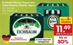 Netto Marken-Discount Eichbaum Pilsener, Export oder Licher Premium Pilsener, Export Angebot