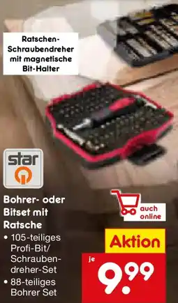 Netto Marken-Discount star Bohrer- oder Bitset mit Ratsche Angebot