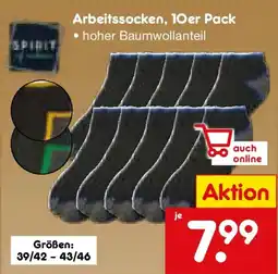 Netto Marken-Discount SPIRIT Arbeitssocken, 10er Pack Angebot