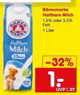 Netto Marken-Discount Bärenmarke Haltbare Milch Angebot