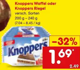 Netto Marken-Discount Knoppers Waffel oder Knoppers Riegel Angebot
