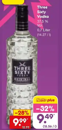 Netto Marken-Discount Three Sixty Vodka Angebot