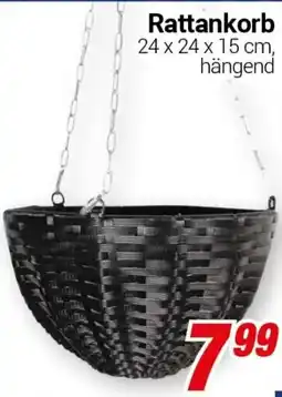 CENTERSHOP Rattankorb 24 x 24 x 15 cm Angebot