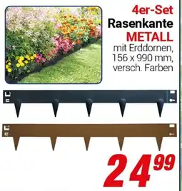 CENTERSHOP 4er-Set Rasenkante METALL Angebot