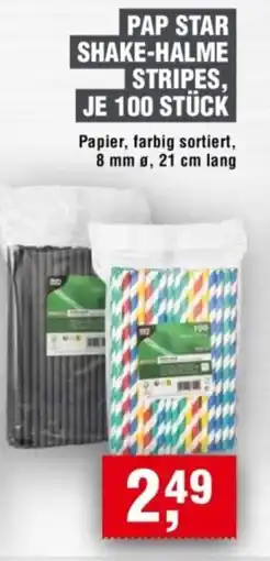 Handelshof PAP STAR SHAKE-HALME STRIPES, JE 100 STÜCK Angebot
