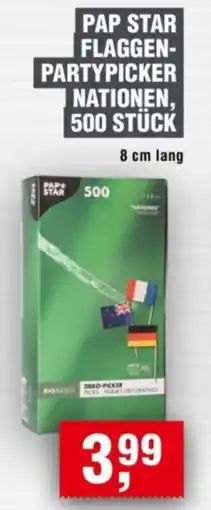 Handelshof PAP STAR FLAGGEN- PARTYPICKER NATIONEN, 500 STÜCK Angebot