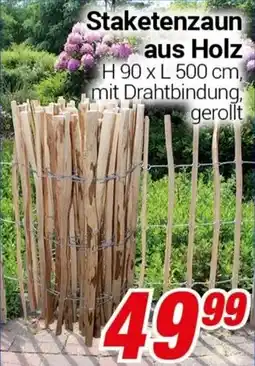 CENTERSHOP Staketenzaun aus Holz Angebot