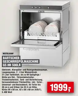 Handelshof BARTSCHER GESCHIRRSPÜLMASCHINE GS HH 500LR Angebot