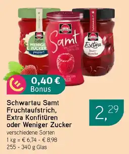 Dornseifer Schwartau Samt Fruchtaufstrich, Extra Konfitüren oder Weniger Zucker Angebot