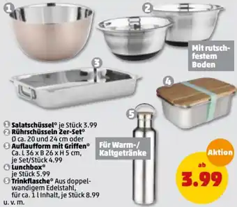 PENNY Salatschüssel, Rührschüsseln 2er Set oder Auflaufform mit Griffen Angebot