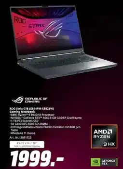 MediaMarkt REPUBLIC OF GAMERS ROG Strix G18 (G814PM-S8023W) Gaming Notebook Angebot