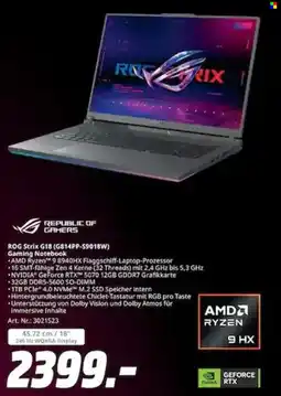 MediaMarkt REPUBLIC OF GAMERS ROG Strix G18 (G814PP-59018W) Gaming Notebook Angebot