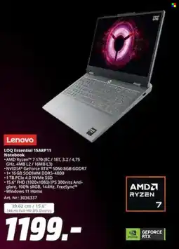 MediaMarkt Lenovo Notebook LOQ Essential 15ARP11 Angebot
