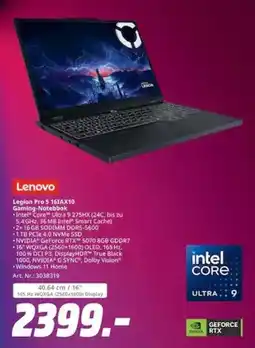 MediaMarkt Lenovo Gaming-Notebbok Legion Pro 5 161AX10 Angebot