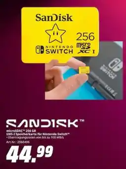 MediaMarkt SanDisk microSDXC 256 GB UHS-I Speicherkarte für Nintendo Switch Angebot