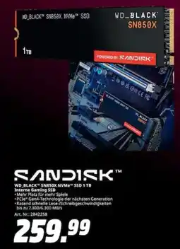 MediaMarkt SANDISK WD BLACK SN850X NVMe SSD 1TB Interne Gaming SSD Angebot