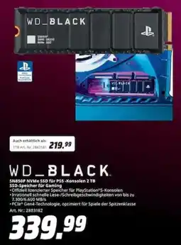 MediaMarkt WD_BLACK SN850P NVMe SSD für PS5-Konsolen 2 TB SSD-Speicher für Gaming Angebot
