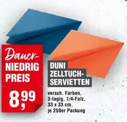 Handelshof DUNI ZELLTUCH- PREIS SERVIETTEN Angebot